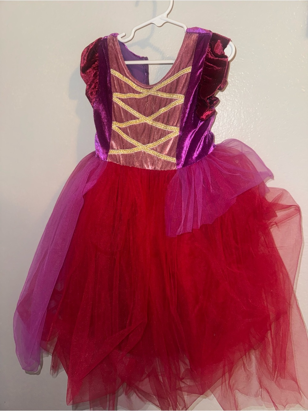 Girls Purple & Red Tulle Princess Costume Dress - Kids Costume